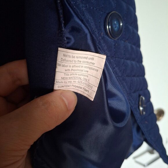 ALIA Lightweight Blue Jacket - Quilted Trim, Front Button Fastening, Patch Pocke - Picture 7 of 8